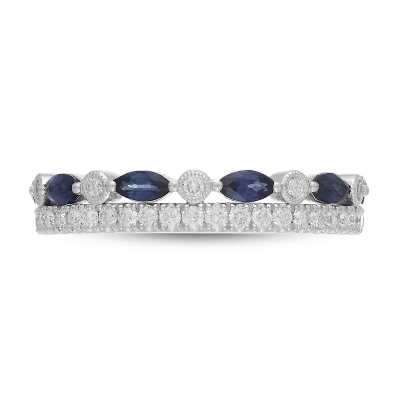 Main Image 2 of Neil Lane Blue Sapphire Anniversary Ring 3/8 ct tw Diamonds 14K White Gold