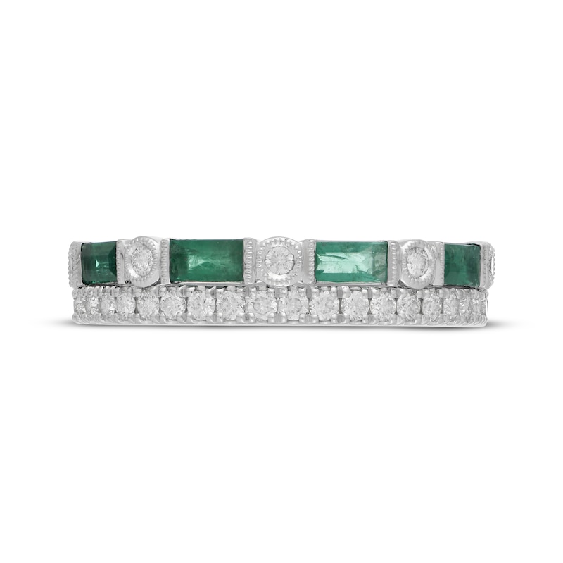 Main Image 2 of Neil Lane Emerald Anniversary Ring 3/8 ct tw Diamonds 14K White Gold