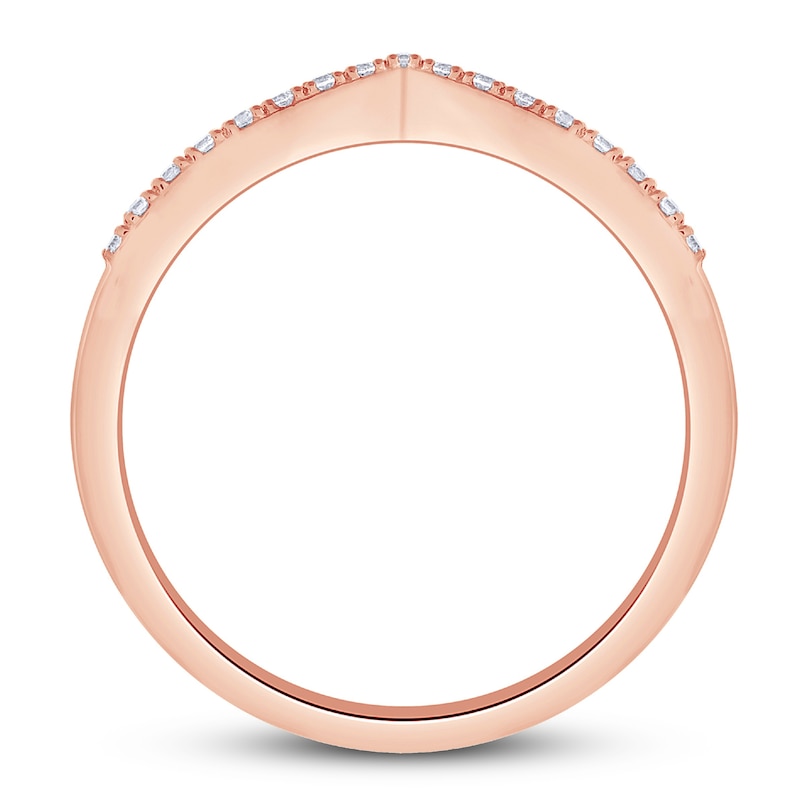 Main Image 2 of Now + Forever Diamond Anniversary Ring 1/4 ct tw Round/Baguette 10K Rose Gold