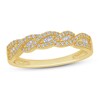 Diamond Anniversary Ring 1/4 ct tw Round/Baguette 10K Yellow Gold