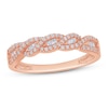 Thumbnail Image 1 of Now + Forever Diamond Anniversary Ring 1/4 ct tw Round/Baguette 10K Rose Gold