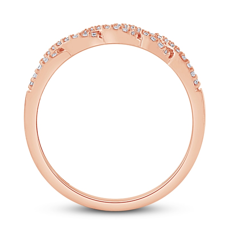 Main Image 3 of Now + Forever Diamond Anniversary Ring 1/4 ct tw Round/Baguette 10K Rose Gold