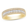 Thumbnail Image 0 of Diamond Anniversary Ring 1/2 ct tw Round/Baguette 10K Yellow Gold