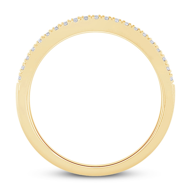 Diamond Anniversary Ring 1/2 ct tw Round/Baguette 10K Yellow Gold