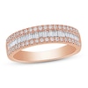 Thumbnail Image 1 of Now + Forever Diamond Anniversary Ring 1/2 ct tw Round/Baguette 10K Rose Gold
