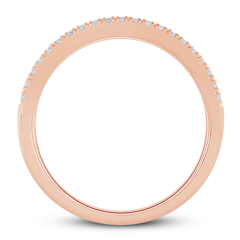 Main Image 3 of Now + Forever Diamond Anniversary Ring 1/2 ct tw Round/Baguette 10K Rose Gold