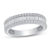 Thumbnail Image 0 of Diamond Anniversary Ring 1/2 ct tw Round/Baguette 10K White Gold
