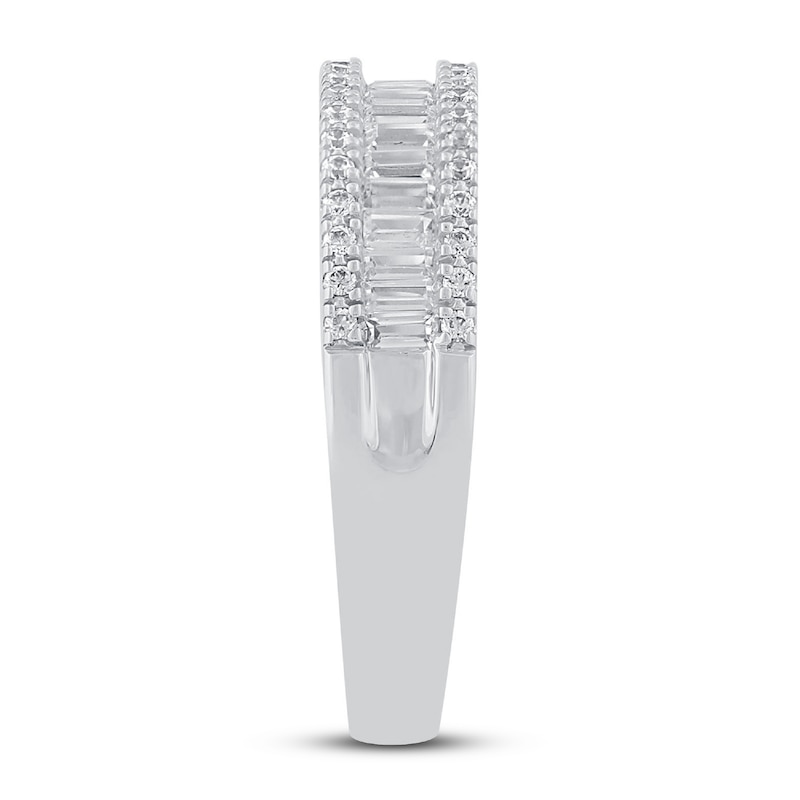 Main Image 2 of Now + Forever Diamond Anniversary Ring 1/2 ct tw Round/Baguette 10K White Gold