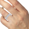 Thumbnail Image 3 of Diamond Anniversary Ring 1/2 ct tw Round/Baguette 10K White Gold