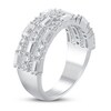 Diamond Anniversary Ring 1-3/8 ct tw Round/Baguette-Cut 14K White Gold