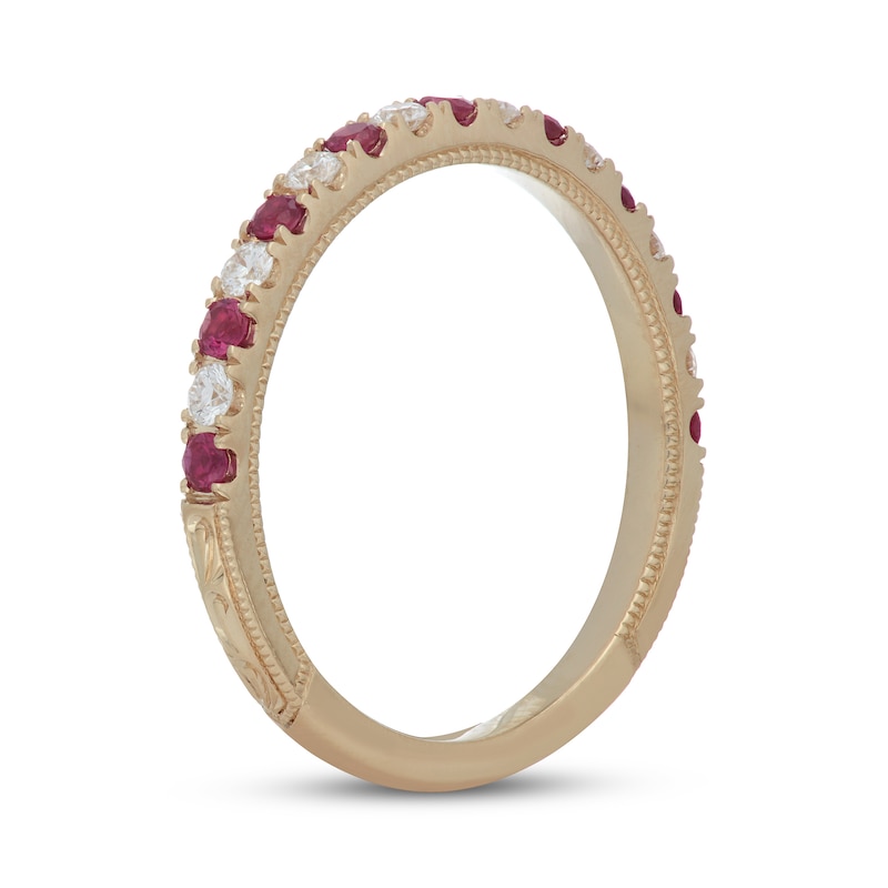 Main Image 2 of Neil Lane Ruby & Diamond Anniversary Ring 1/5 ct tw 14K Yellow Gold