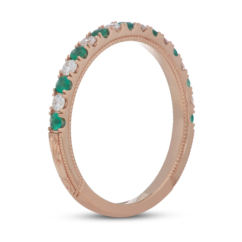 Main Image 2 of Neil Lane Emerald & Diamond Anniversary Ring 1/5 ct tw 14K Rose Gold