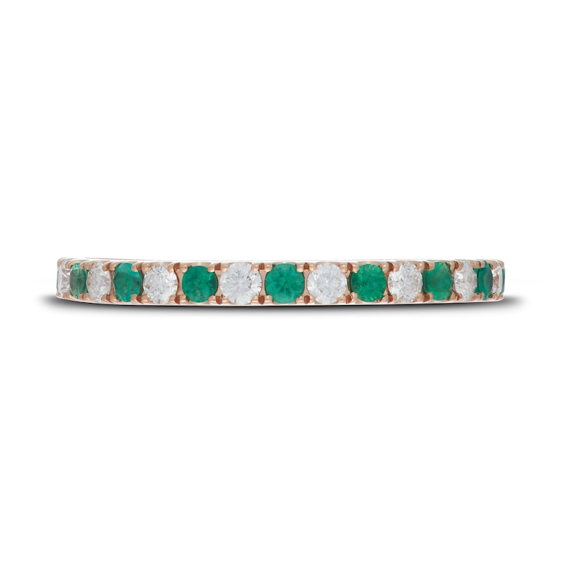 Main Image 3 of Neil Lane Emerald & Diamond Anniversary Ring 1/5 ct tw 14K Rose Gold