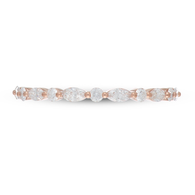 Main Image 3 of Neil Lane Premiere Diamond Anniversary Ring 1/2 ct tw Round/Marquise 14K Rose Gold
