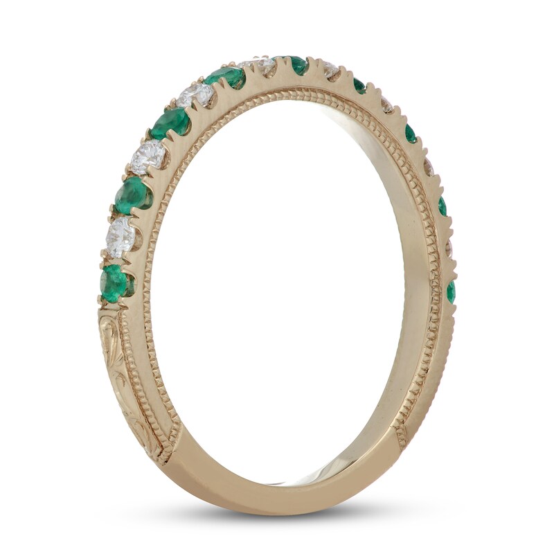 Main Image 2 of Neil Lane Emerald & Diamond Anniversary Ring 1/5 ct tw 14K Yellow Gold