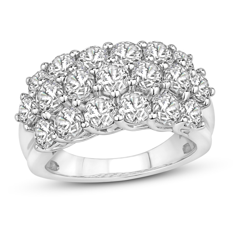 Diamond Multi-Row Anniversary Ring 3-1/2 ct tw Round-cut 14K White Gold