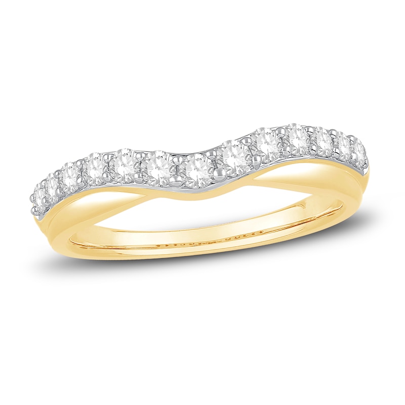 Main Image 1 of Now + Forever Diamond Contour Band 1/2 ct tw Round-cut 14K Yellow Gold