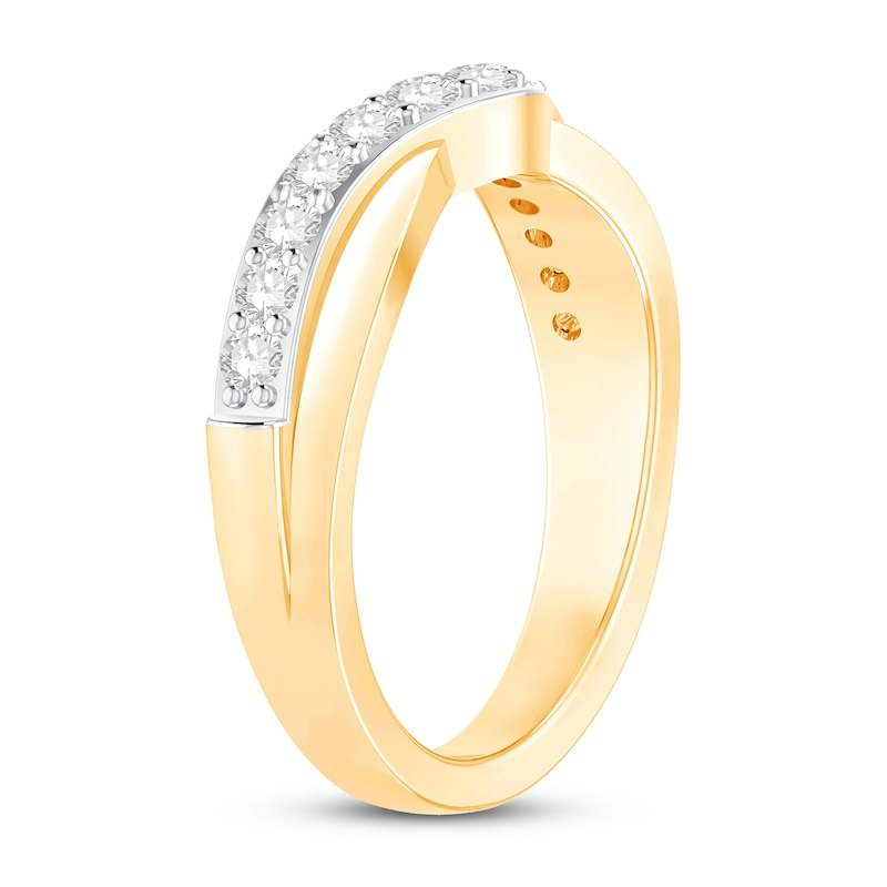 Main Image 2 of Now + Forever Diamond Contour Band 1/2 ct tw Round-cut 14K Yellow Gold