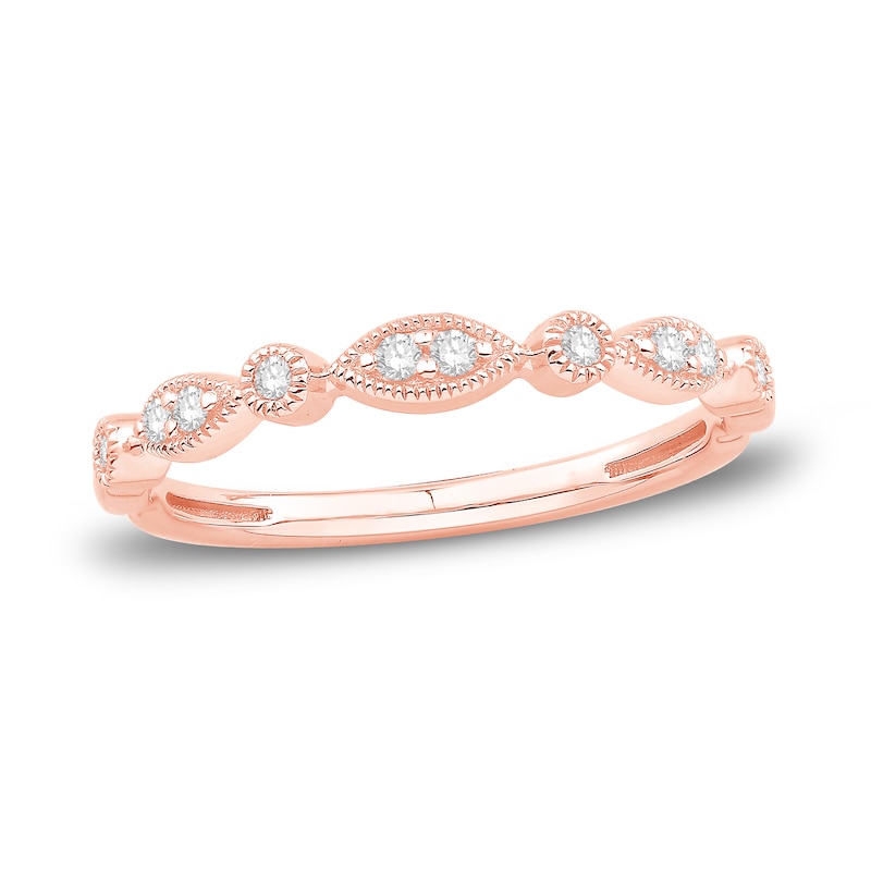 Main Image 1 of Now + Forever Diamond Anniversary Band 1/10 ct tw Round-cut 10K Rose Gold