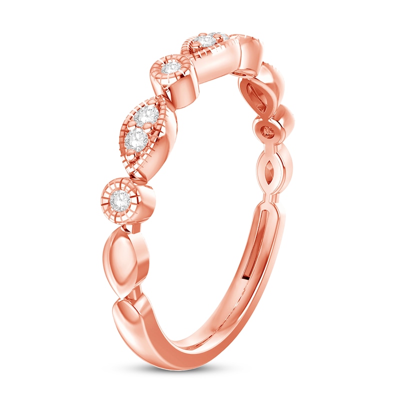 Main Image 2 of Now + Forever Diamond Anniversary Band 1/10 ct tw Round-cut 10K Rose Gold