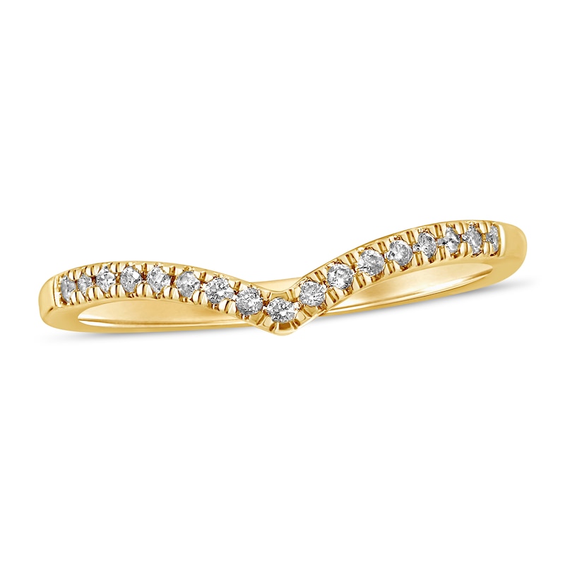 Diamond Contour Ring 1/10 ct tw Round-cut 10K Yellow Gold