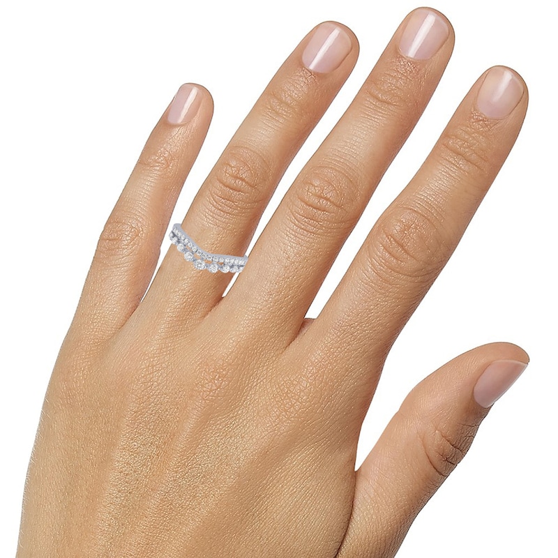 Diamond Contour Ring 1/2 ct tw Round-cut 14K White Gold