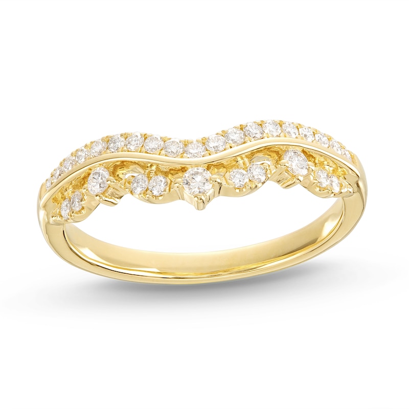 Diamond Contour Ring 1/3 ct tw Round-cut 14K Yellow Gold