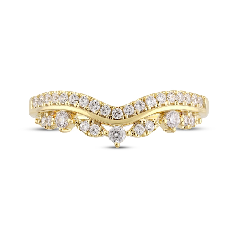 Diamond Contour Ring 1/3 ct tw Round-cut 14K Yellow Gold