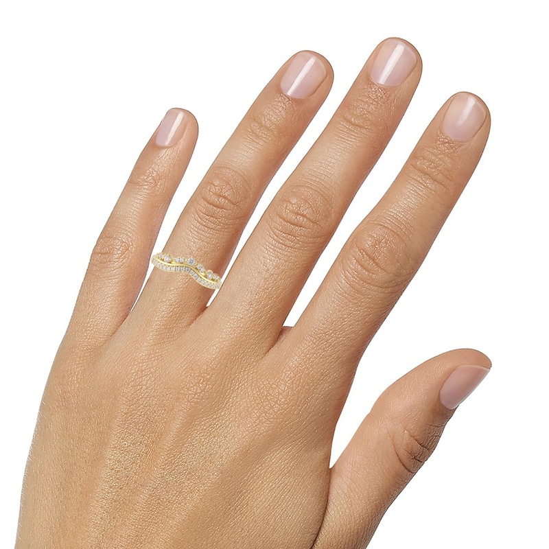 Diamond Contour Ring 1/3 ct tw Round-cut 14K Yellow Gold