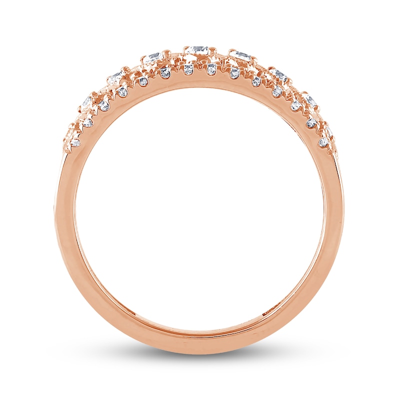 Diamond Anniversary Ring 1/2 ct tw Round-cut 10K Rose Gold