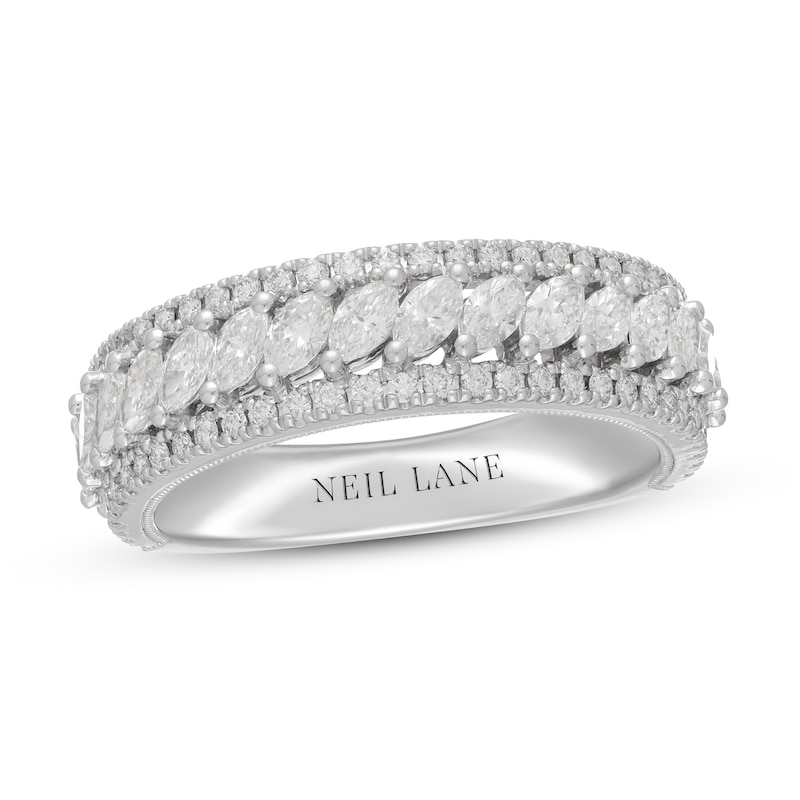 Main Image 1 of Neil Lane Premiere Diamond Anniversary Ring 1-1/4 ct tw Marquise/Round-Cut 14K White Gold