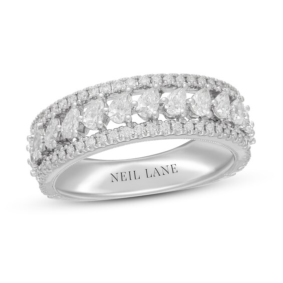 Neil Lane Premiere Diamond Anniversary Ring 1-1/6 ct tw Pear/Round 14K White Gold