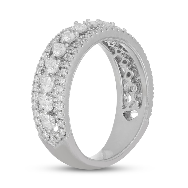 Main Image 2 of Neil Lane Premiere Diamond Anniversary Ring 1-1/6 ct tw Pear/Round 14K White Gold