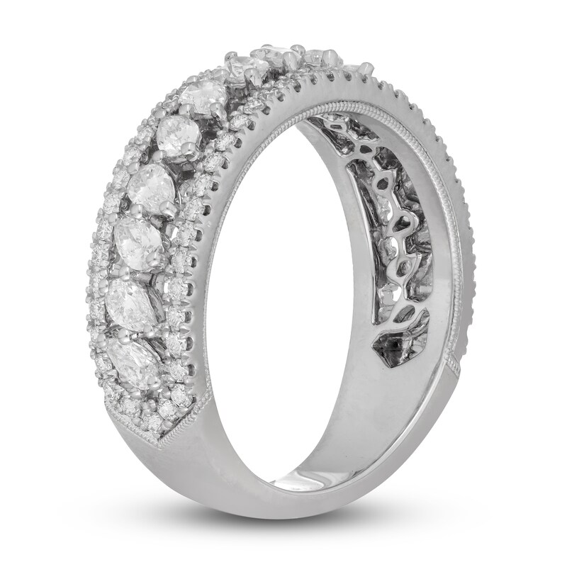 Neil Lane Premiere Diamond Anniversary Ring 1-1/6 ct tw Pear/Round 14K White Gold