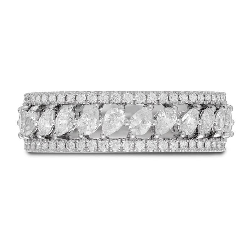 Neil Lane Premiere Diamond Anniversary Ring 1-1/6 ct tw Pear/Round 14K White Gold
