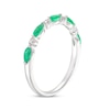 Thumbnail Image 1 of Emerald & Diamond Anniversary Ring 10K White Gold