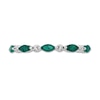 Thumbnail Image 2 of Emerald & Diamond Anniversary Ring 10K White Gold