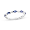 Thumbnail Image 0 of Blue Sapphire & Diamond Anniversary Ring 10K White Gold
