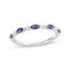 Thumbnail Image 1 of Now + Forever Blue Sapphire & Diamond Anniversary Ring 10K White Gold