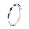 Thumbnail Image 1 of Blue Sapphire & Diamond Anniversary Ring 10K White Gold