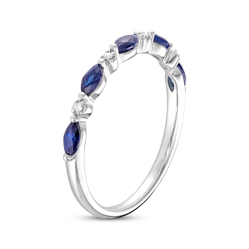 Main Image 2 of Now + Forever Blue Sapphire & Diamond Anniversary Ring 10K White Gold