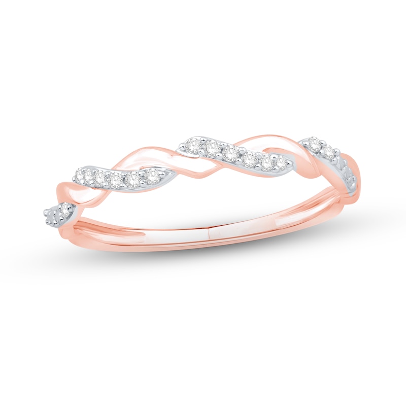 Main Image 1 of Now + Forever Diamond Anniversary Ring 1/15 ct tw Round-cut 10K Rose Gold