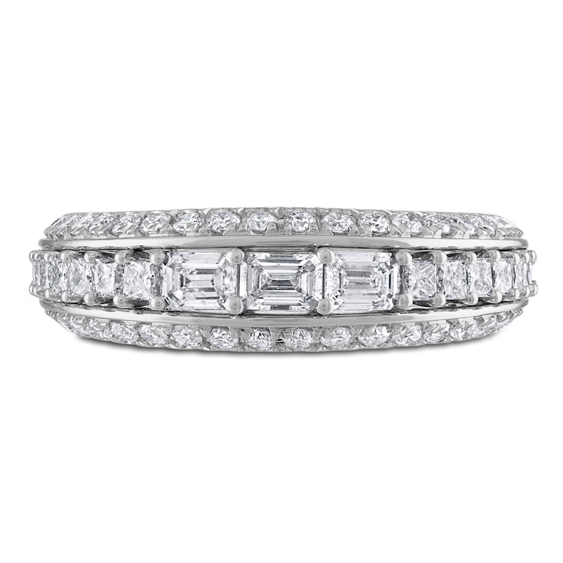 Diamond Anniversary Band 1 ct tw Emerald, Princess, Round-Cut 14K White Gold