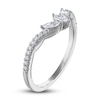 Thumbnail Image 1 of Diamond Contour Anniversary Band 1/3 ct tw Marquise/Round-Cut 14K White Gold