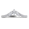 Thumbnail Image 2 of Diamond Contour Anniversary Band 1/3 ct tw Marquise/Round-Cut 14K White Gold