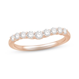 Now + Forever Diamond Contour Anniversary Ring 1/2 ct tw Round-cut 14K Rose Gold