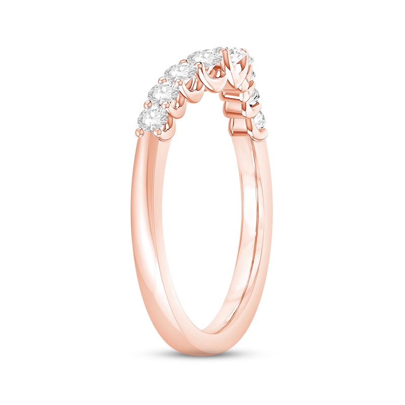 Main Image 2 of Now + Forever Diamond Contour Anniversary Ring 1/2 ct tw Round-cut 14K Rose Gold