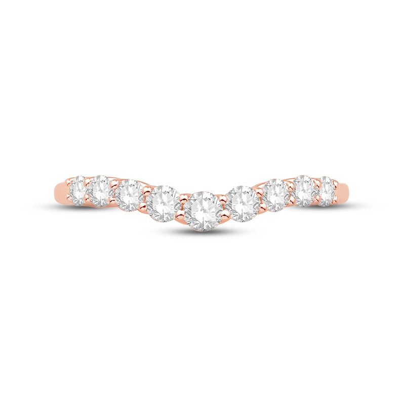 Main Image 3 of Now + Forever Diamond Contour Anniversary Ring 1/2 ct tw Round-cut 14K Rose Gold