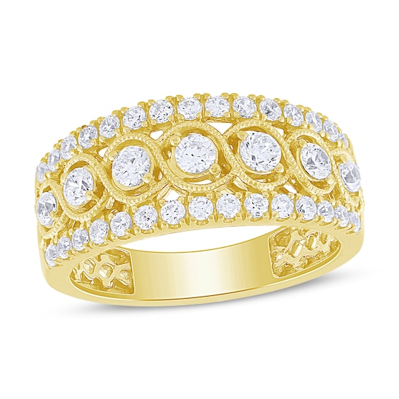 Kay Diamond Anniversary Ring 1 ct tw Round-cut 10K Yellow Gold