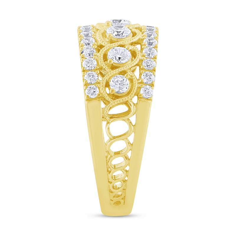 Diamond Anniversary Ring 1 ct tw Round-cut 10K Yellow Gold